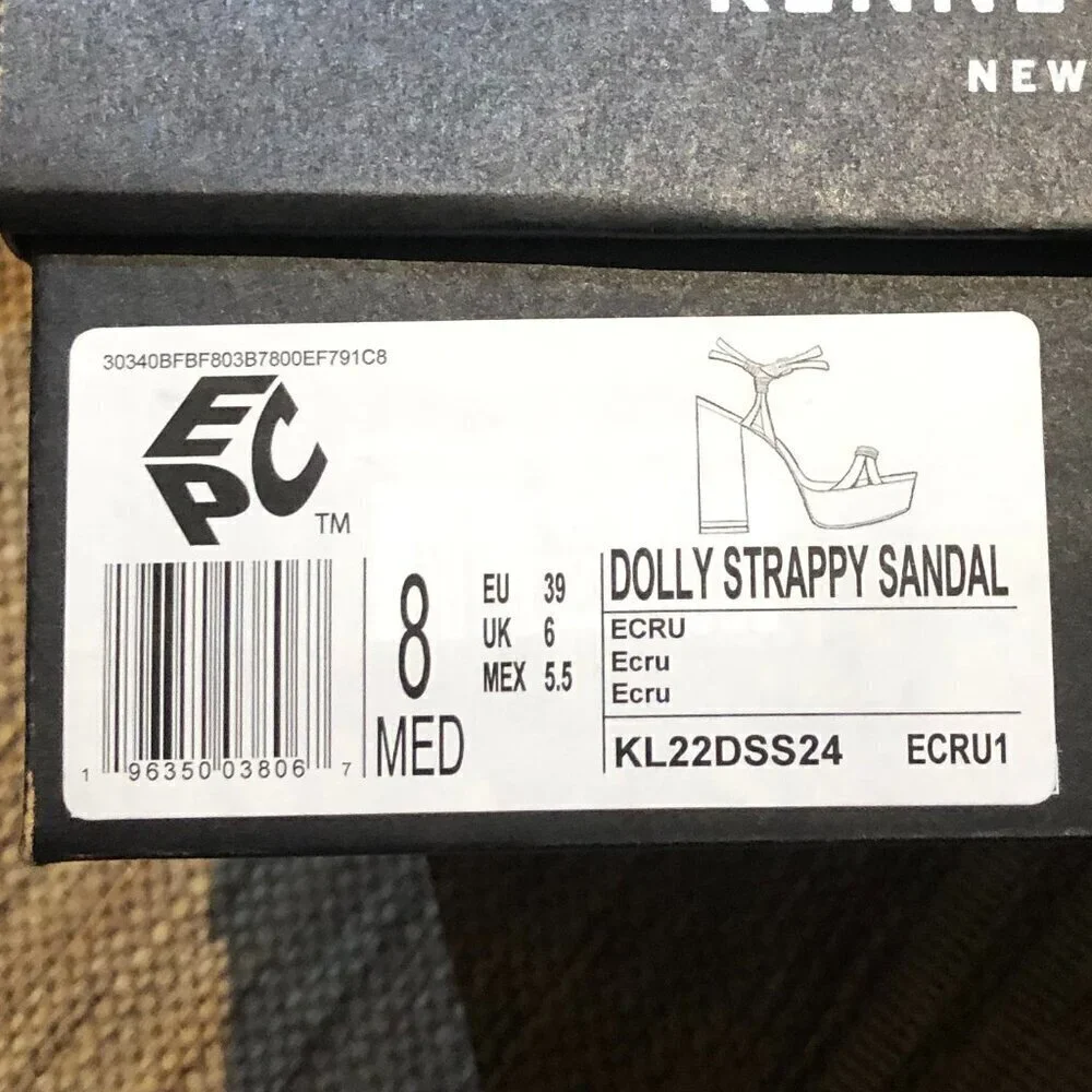 Kenneth Cole Dolly Strappy Platform Ecru Size 8 EUC CLOSET CLEAR-OUT!